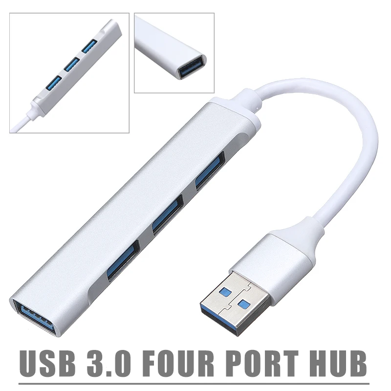 

New Arrival Aluminum Alloy 4 Ports Laptop Adapter Super Speed 5Gbps USB 3.0 Hub Splitter Expansion Adapters For PC Laptop