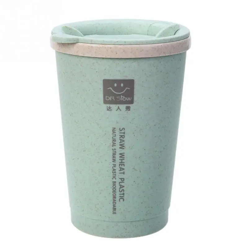 

280ML Double-wall Insulation Wheat Fiber Straw Coffee Cup Travel Mug Leakproof