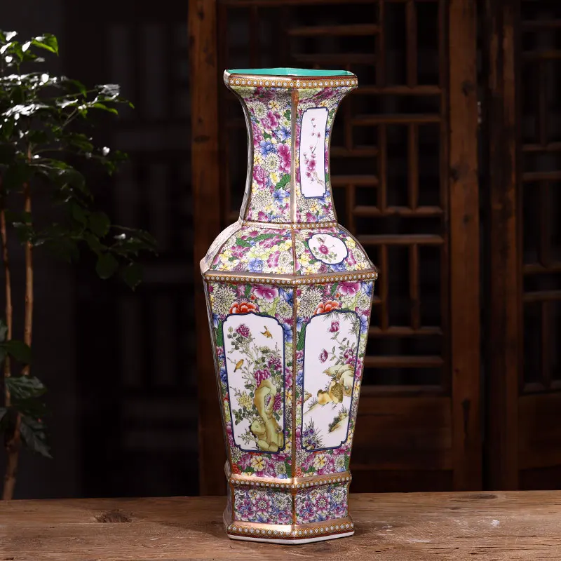 Старинная большая керамическая напольная ваза Цзиндэчжэнь Китайская