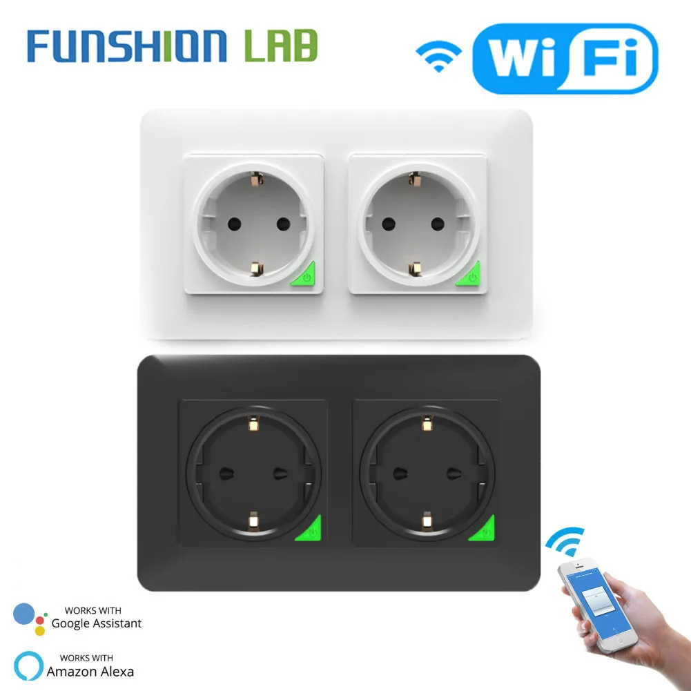 

WiFi Smart Socket EU DE Removable Detachable from Wall Plate Smart Life Tuya App Control Works with Alexa Echo Google Home
