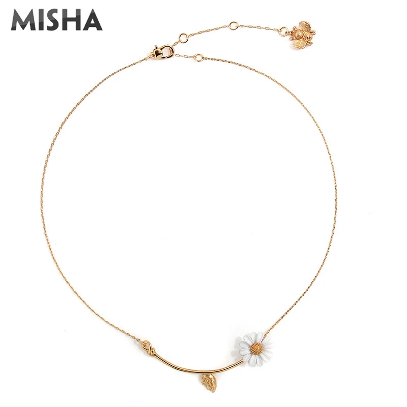 Миша модное ожерелье с подвеской для женщин ручной работы белый цветок пчела