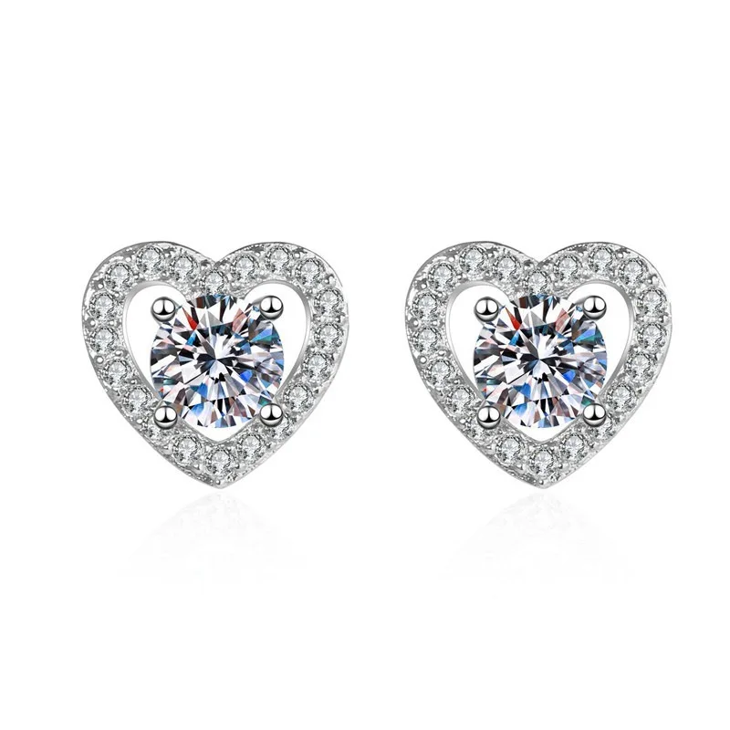 

Earrings a pair of heart shaped female Earrings fashionable white sweet romantic