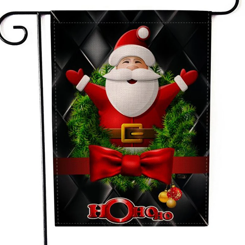Рождественская зимняя Снежинка Садовый флаг Санта Клауса снеговик домашний