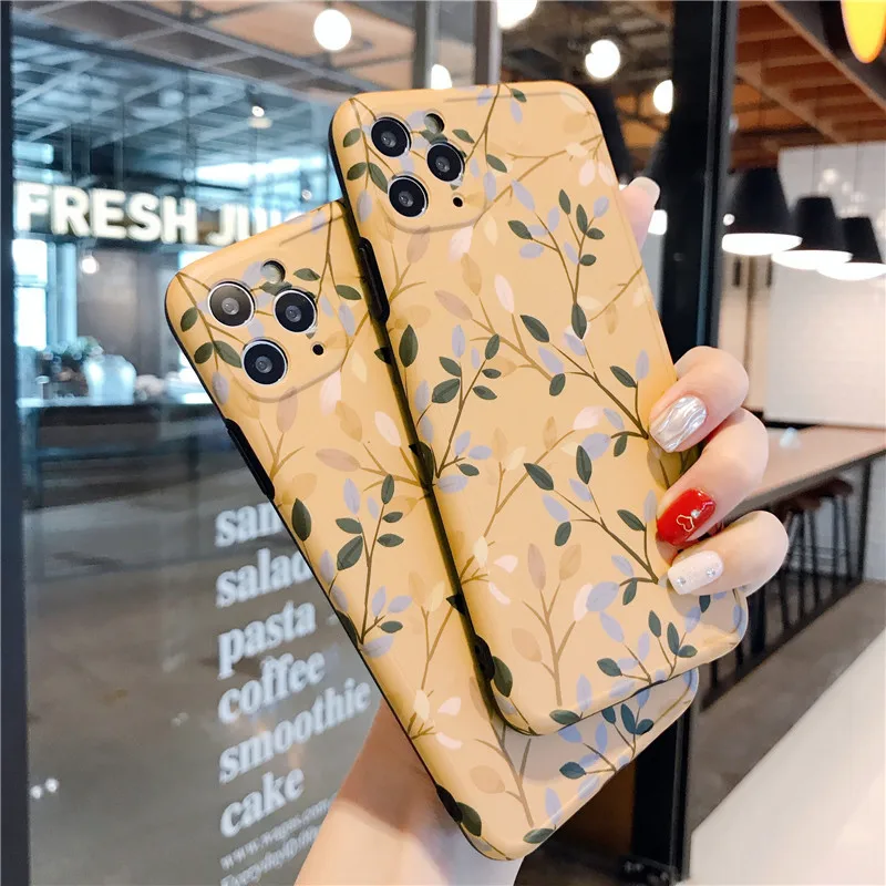 

Fresh Leaves Drop-Resistant Cell Phone Case iPhone XR Case iPhone 11 Case iPhone 8 Plus Case