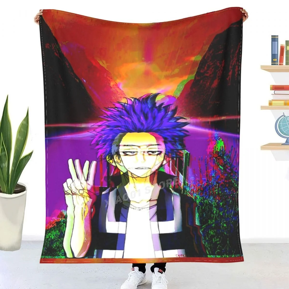 

Trippy Shinso MHA Throw Blanket Sherpa Blanket Bedding soft Blankets