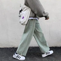 houzhou korean fashion oversize corduroy pants women baggy harajuku streetwear wide leg trousers for female