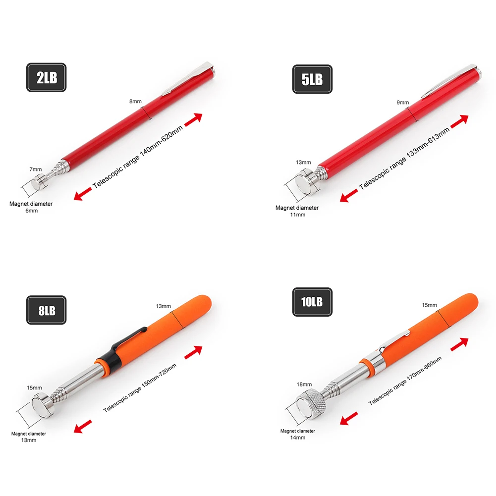 Телескопическая магнитная ручка для поднятия светильник легкий переносной