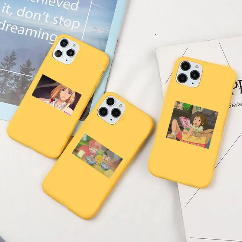 

Hayao Miyazaki Japan anime Phone Case Candy Color for iPhone 6 7 8 11 12 s mini pro X XS XR MAX Plus