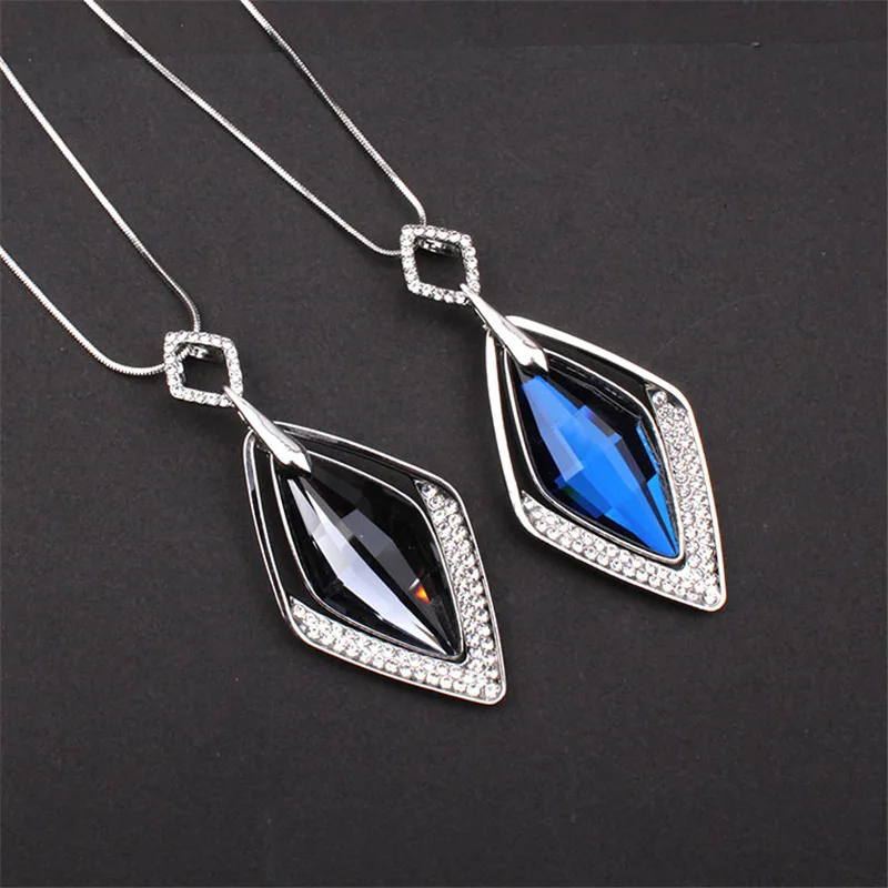 Цепочка с подвеской из серого камня 75 см|Ожерелья подвеской| |