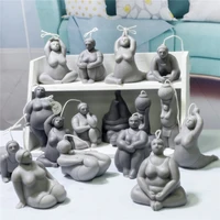 3d yoga women candle mould plump big plus size fat lady body making diy soap chocolate plaster or epoxy resin