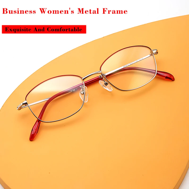 

2021 New Simple Fashion Ultra Llight Women's Metal Frame Prescription Glasses Can Be Equipped With Myopia Presbyopia Degree Ful