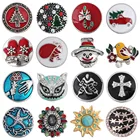 5 шт.лот новые ювелирные изделия с застежкой 18 мм кнопки Рождественская елка Снеговик перчатки птица кнопки подходят для браслета ожерелья с застежкой