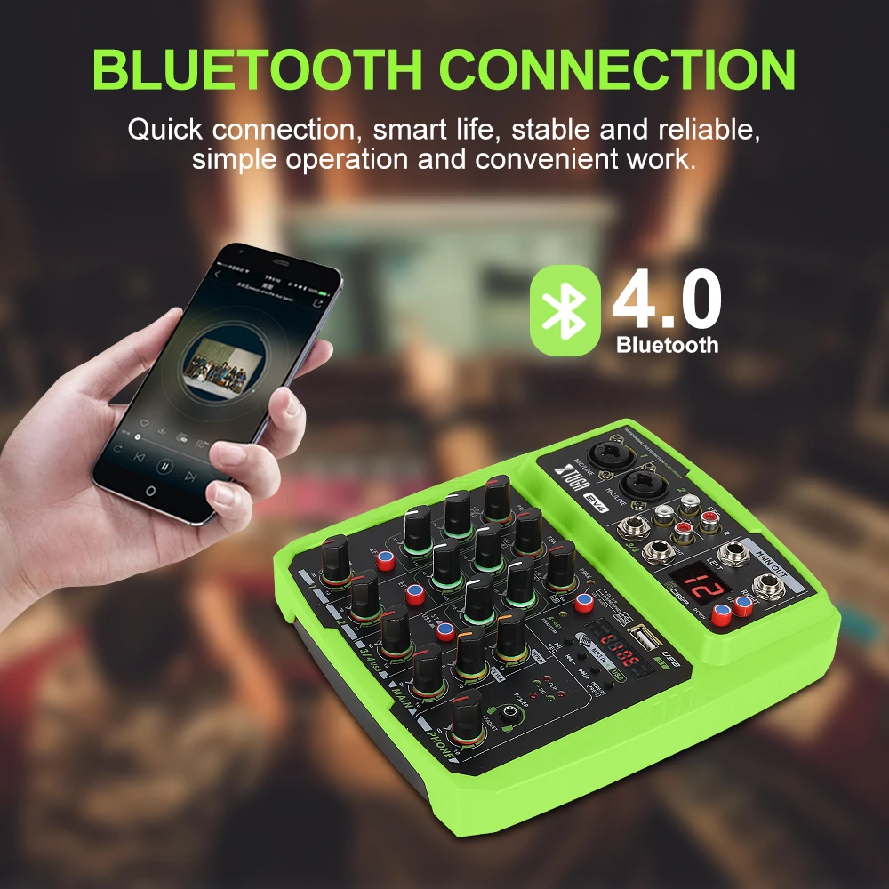 XTUGA 4 канала аудио миксер Многофункциональный ПК интерфейс микшерная консоль