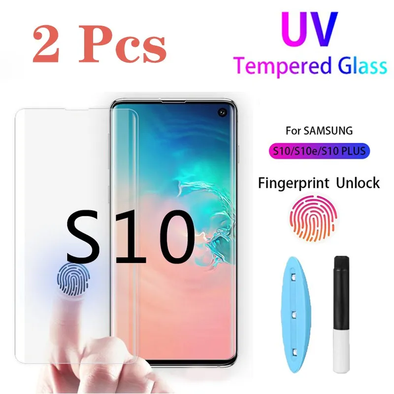 UV lamp Nano Liquid Glue Tempered Glass For Samsung s10 5G s10 s8 s9 plus Screen Protector For Galaxy s7 edge NOTE 9 8 10 pro