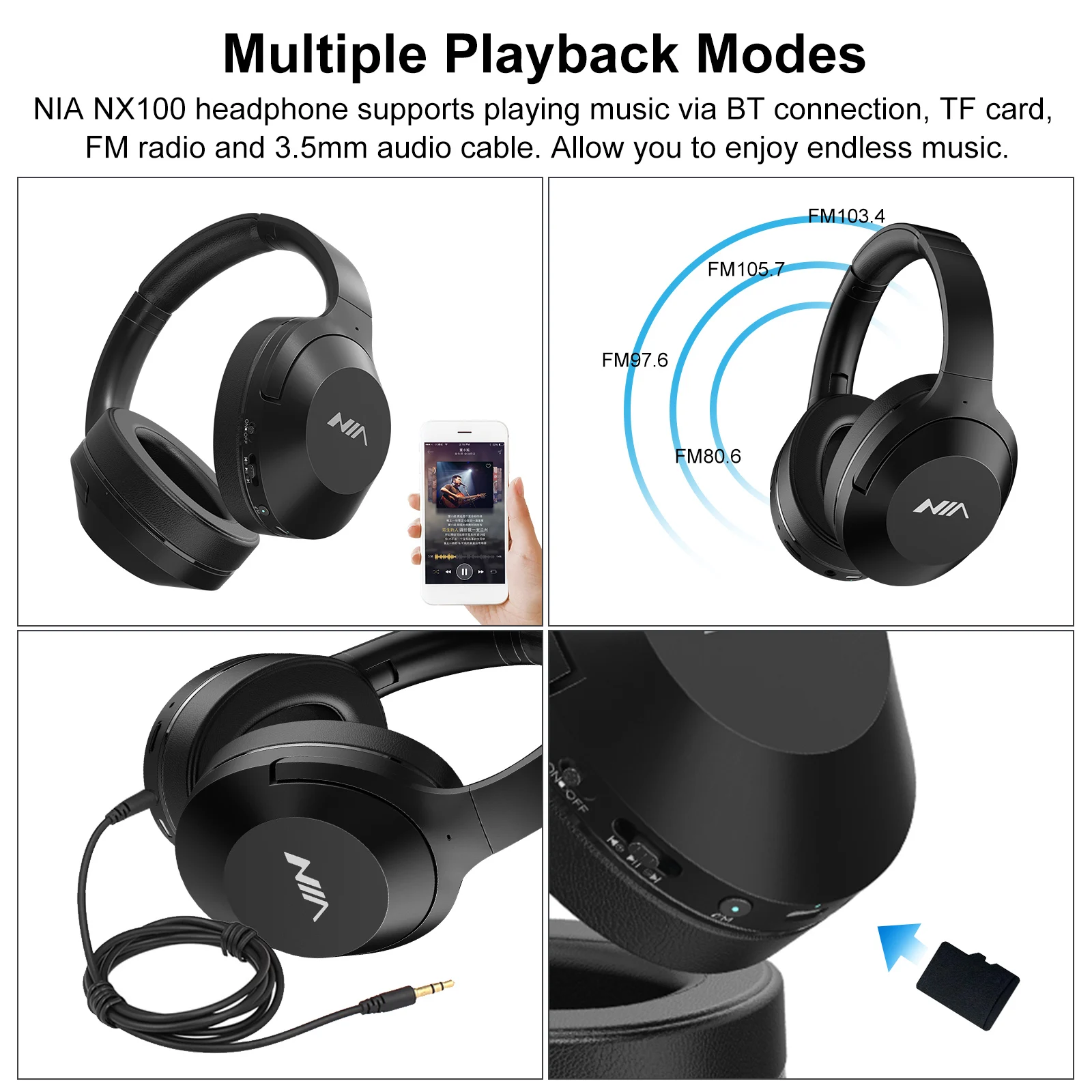 Складные наушники-вкладыши docooler NIA NX100 беспроводная гарнитура BT4.2 наушники с