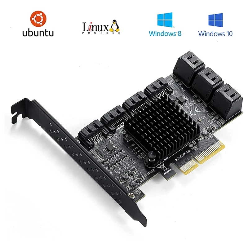 10 портовая карта pcie sata с 10 кабелям