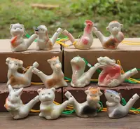 100pcs/lot Ceramic Water Bird Whistle Chinese Zodiac Animal Song Chirps Home Decoration Figurine For Kids Gifts SN2895