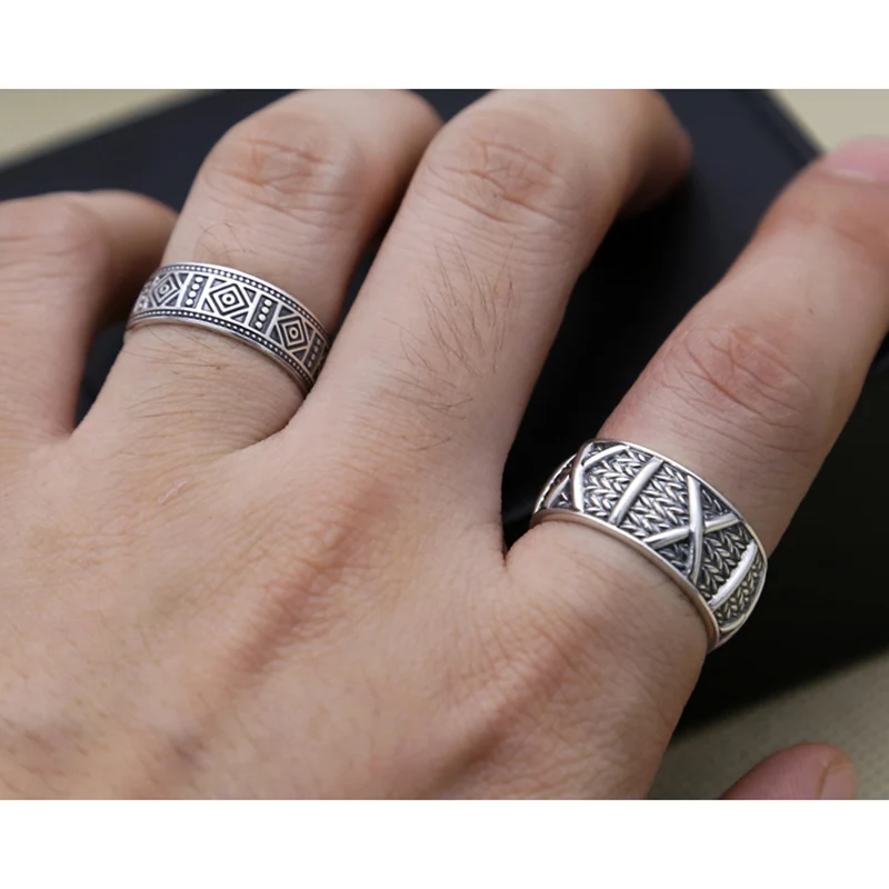 S999 тайский серебро для мужчин и женщин в винтажном стиле Классические