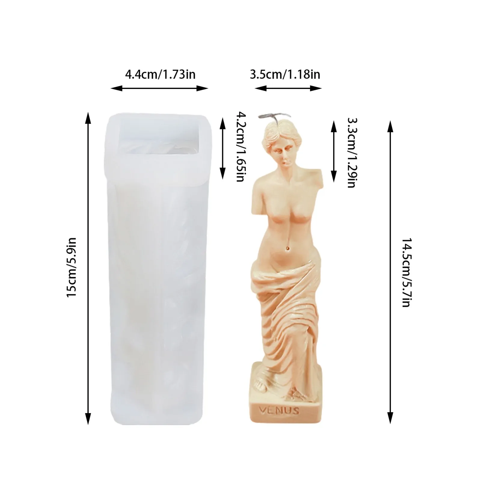 

3D art human body candle silicone mold DIY Venus goddess candle handmade mold making aroma candle Roman column silicone mold