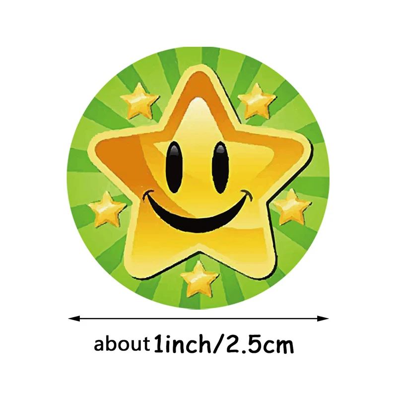 

500pcs Children Reward Stickers Creative School Supplies Reward Cute Star Sticker 2.5cm Circle Kids Toy Stickers