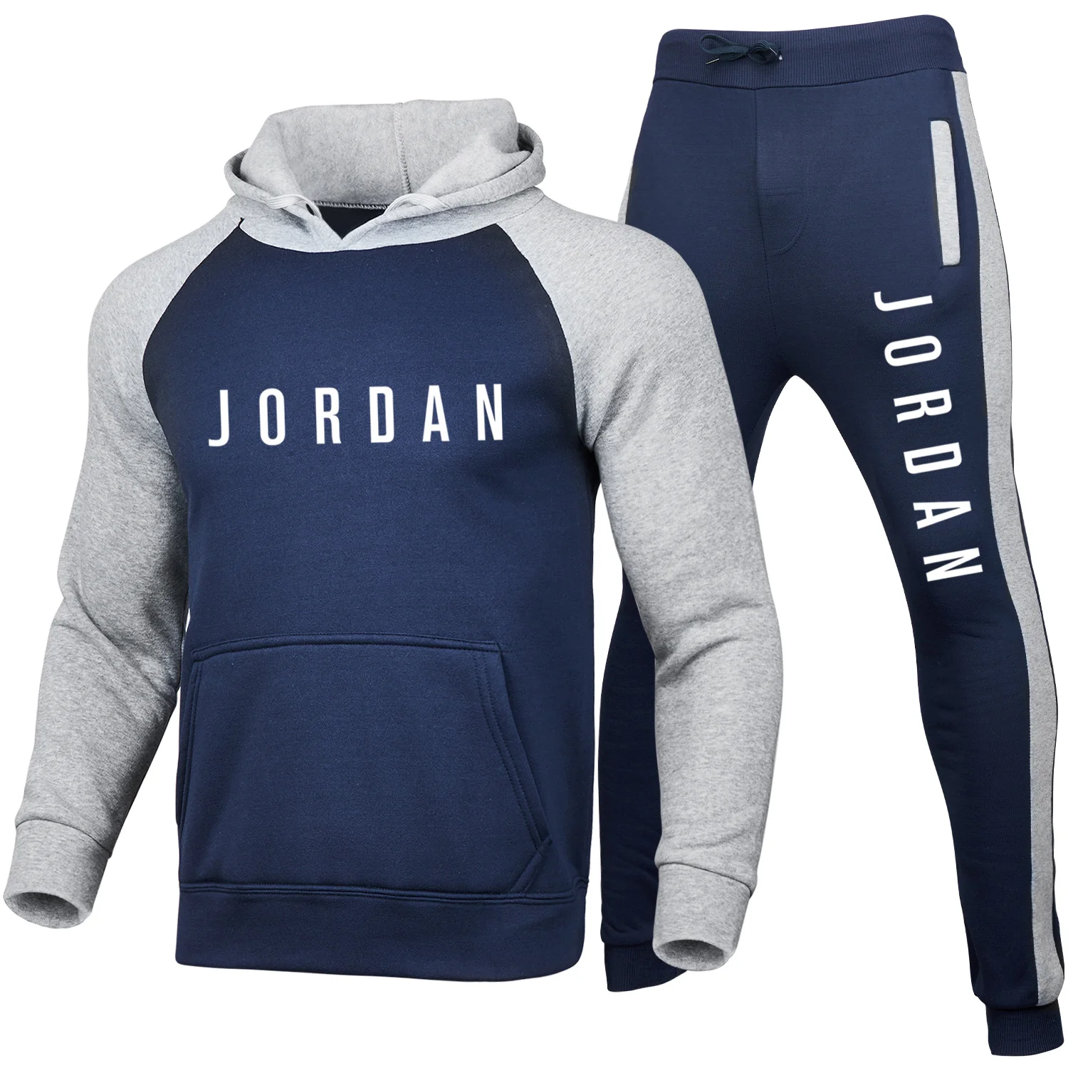 

Autumn and winter new men's suit sportswear 2-piece hoodie + pants jogging fitness sportswear pullover track suit sweater set