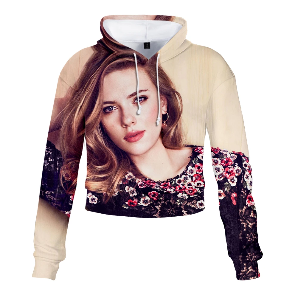 Женский короткий свитшот с капюшоном из полиэстера | Женская одежда