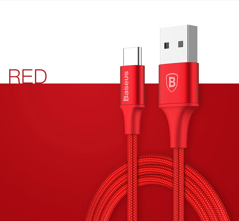 Baseus usb type-C кабель USB C для samsung S9 S10 светодиодный кабель освещения type C для huawei P30 Lite Pro USB-C кабели для мобильных телефонов