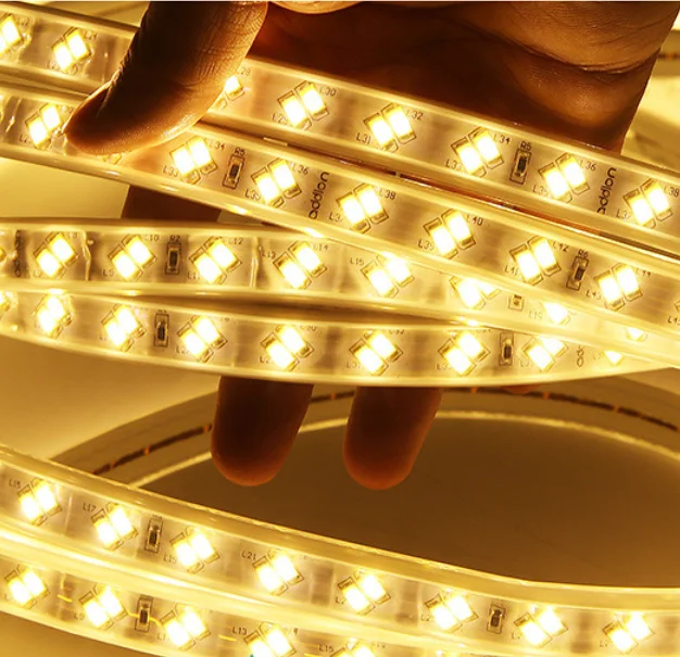 Двухрядная Светодиодная лента 110 В 220 в 120 светодиодов/м smd 5730 Светодиодные ленты