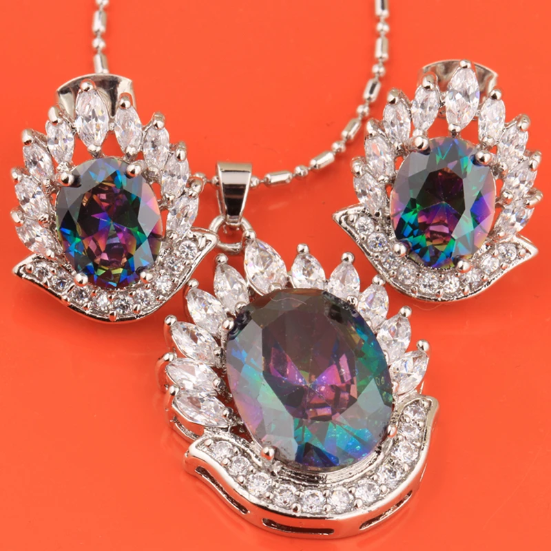 Комплект ювелирных изделий с ангельским морганитом зеленым цирконием и