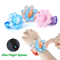 glow fidget spinner popping figet toys antistress wristband anime kawaii octopus bracelet push bubble child kids christmas gifts