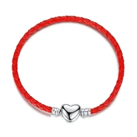 the new fashion charm original love button braided cowhide rope bracelet fits the original ladies beaded bracelet