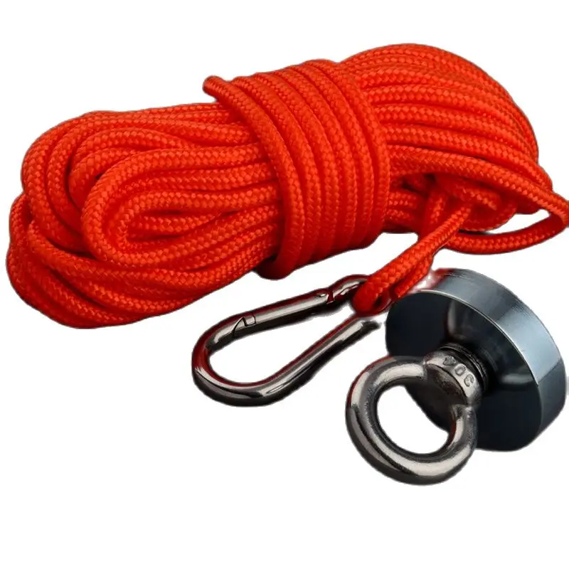 

200kg Magnet Strong Powerful Neodymium N52 Magnet 60mm Salvage Magnet Fishing Magnets Magnetic Material Base Pot with 20m Rope