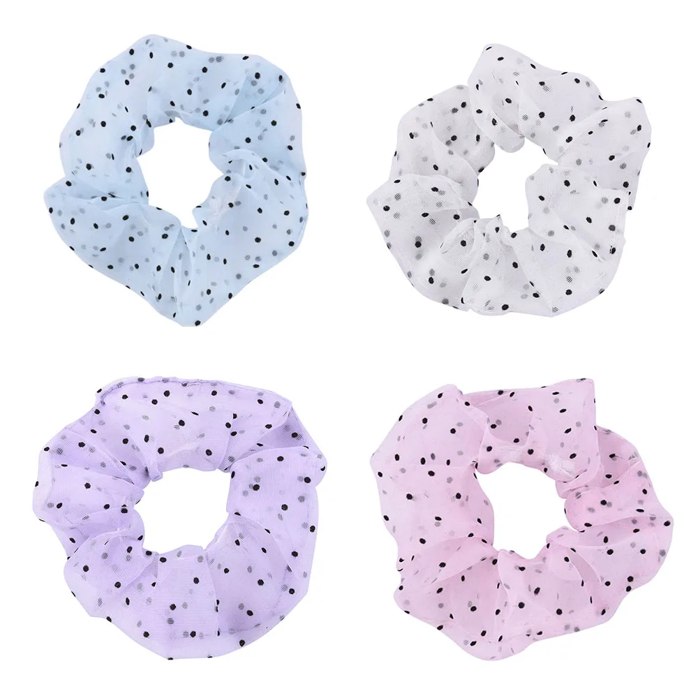 

New Mesh Gauze Hair Band Simple Dot Transparent Hair Band Hair Accessories Elastic Rubber Band Hair Ring Girl Headdress