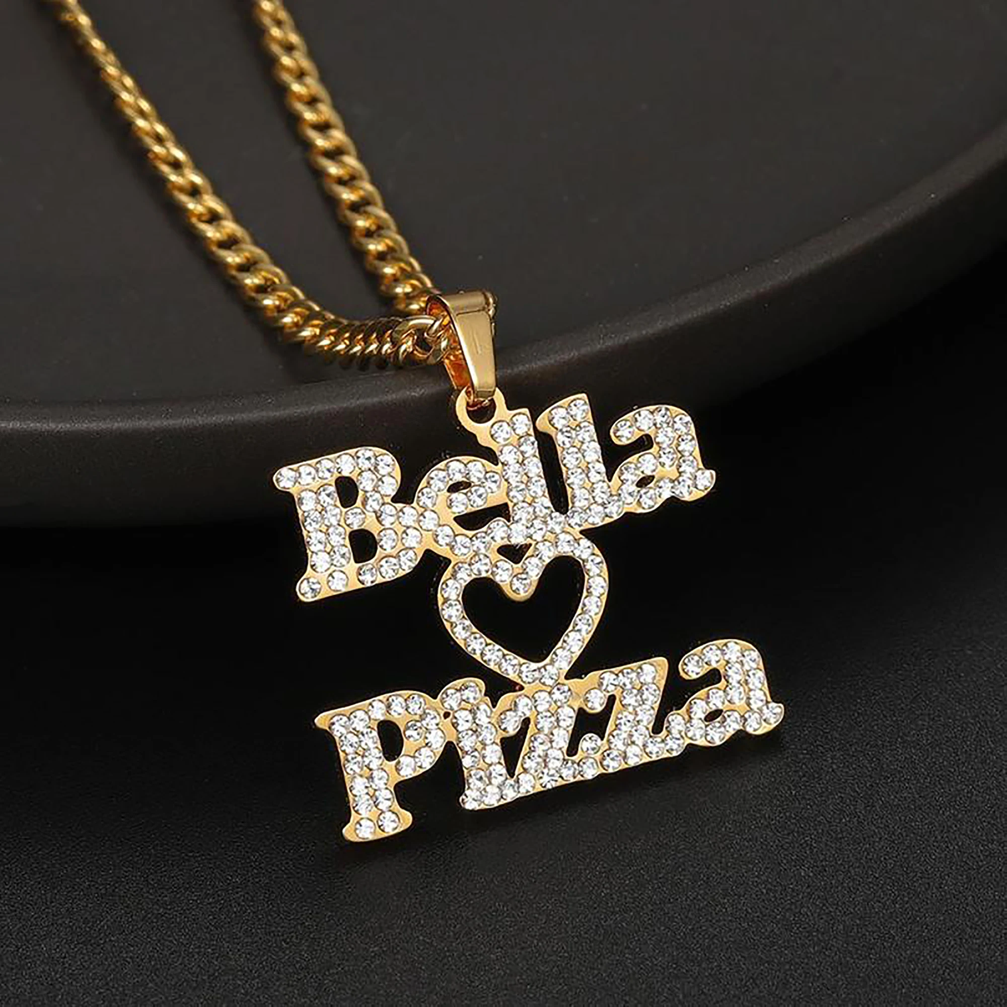 

Personalized 2 Names Love Romantic Pendant Necklace Customize Couple Names Zinc Alloy O-Chain Necklaces For Couple Jewelry Gift