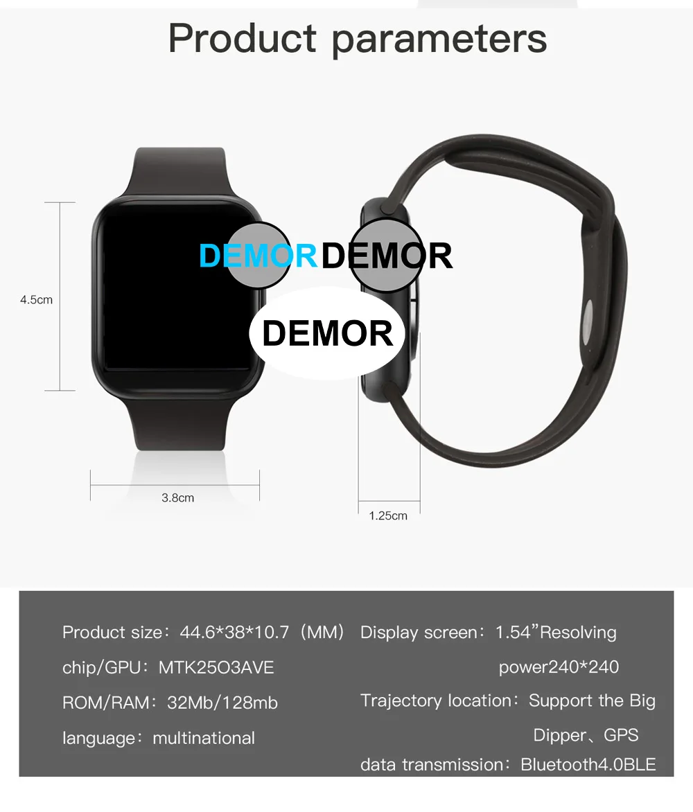 DEMOR IWO 11 gps умные часы серии 5 44 мм монитор сердечного ритма MTK2503 спортивные умные часы для Apple iOS 9 iPhone 10 X Android телефон