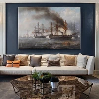 sailboat driving in wind and waves canvas painting home decoration print canvas wall art painting art picture home decoration
