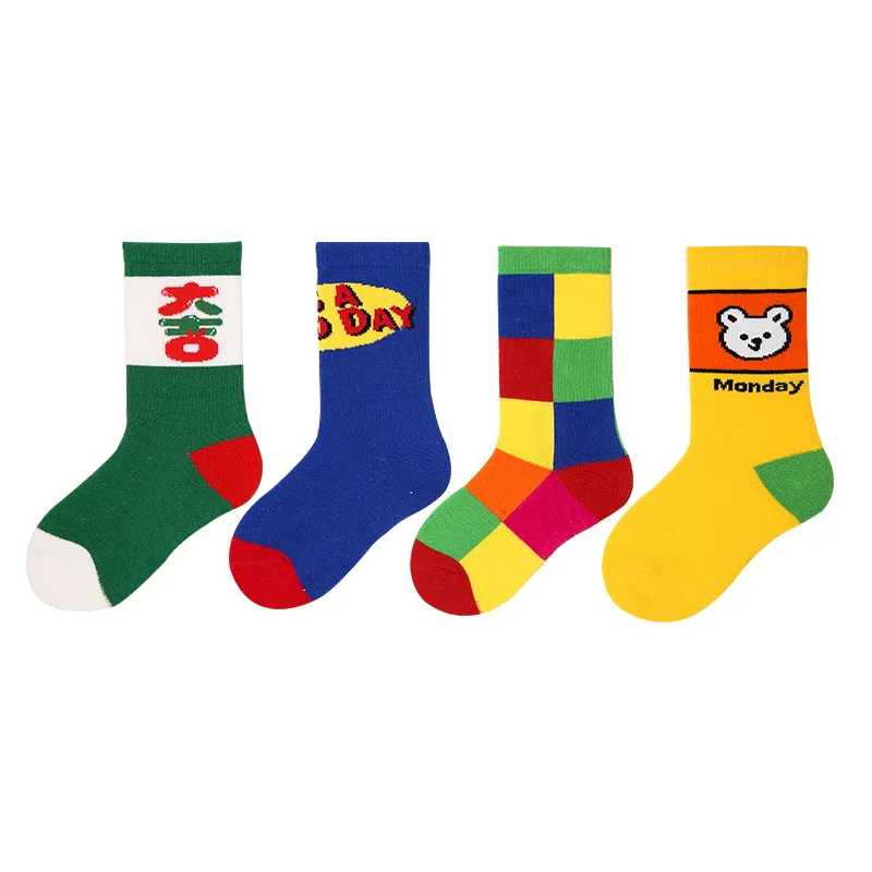 

Children's Cotton Socks Autumn and Winter New Tide Hip-hop Cartoon Animal Illustration Wind Boys and Girls Tube Socks 3-12 Years