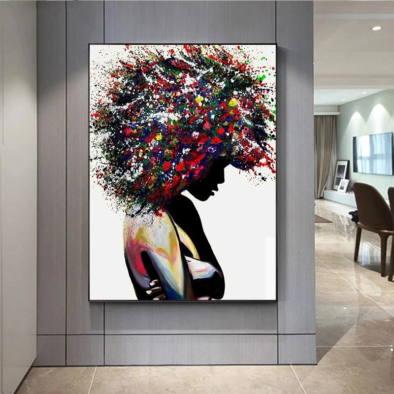 

Graffiti Art Of Black Woman Canvas Paintings On the Wall Art Posters And Prints African Woman Modern Art Picture Home Wall Decor
