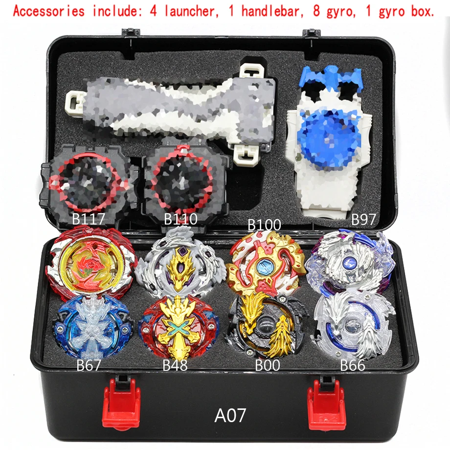 a07 Beyblade Burst Bey Blade игрушка из металла Funsion Bayblade набор коробка для хранения с ручкой пусковая пластиковая коробка игрушки для детей - Цвет: a07