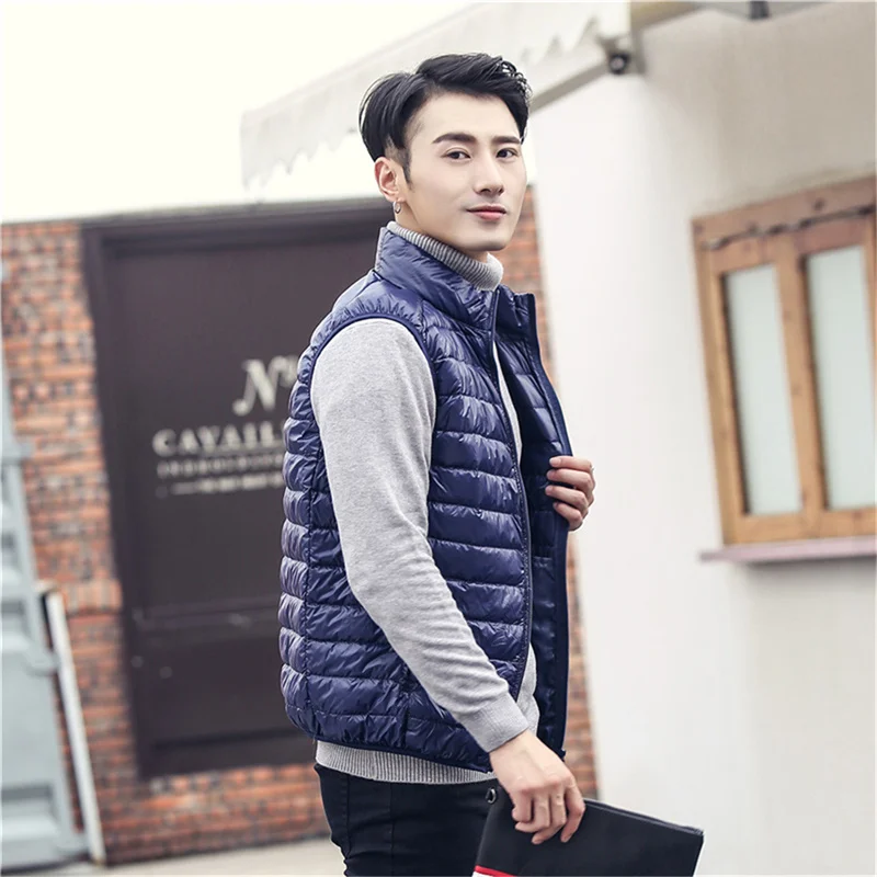 

Men Vest Coat Sleeveless Puffer Vest Jacket Thin Warm lightweight Waistcoat
