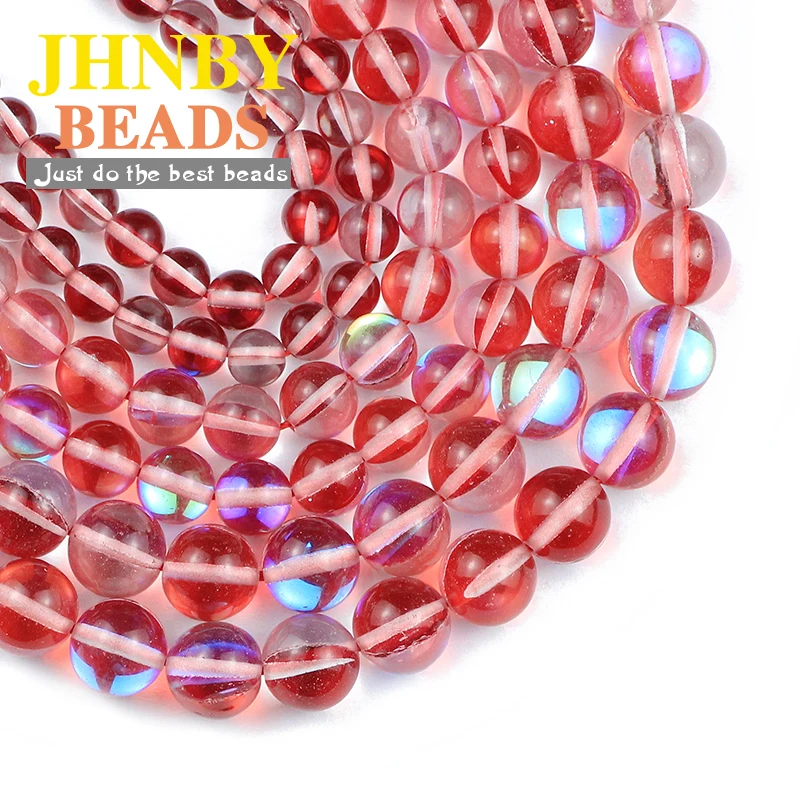 

JHNBY Red Labradorite Natural ShimmerStone 6/8/10MM Round Spacers Loose beads for Jewelry making bracelets necklace DIY Findings