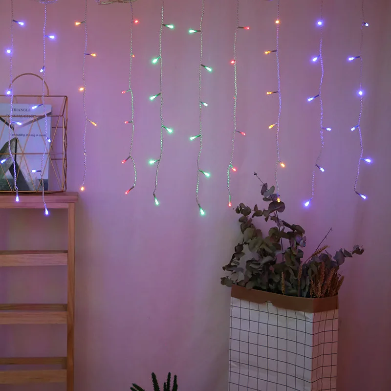 Новогоднее рождественское освещение наружное украшение 3,5 м 96led Droop 0,5 м Led занавес сосулька струнные огни Рождественские украшения для дома