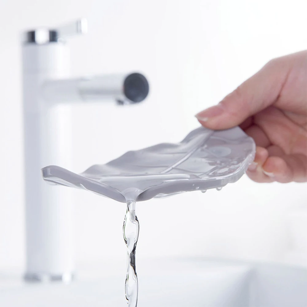 1 шт. портативная креативная коробка для мыльницы в форме листа пластиковая