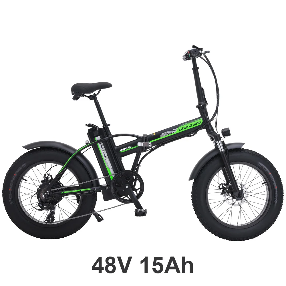 Black MX20 20 дюймовый Электрический Снежный велосипед, 4,0 Fat Tire, 48V 15Ah мощный литиевый аккумулятор, Педальный вспомогательный велосипед, горный велосипед - Цвет: Black
