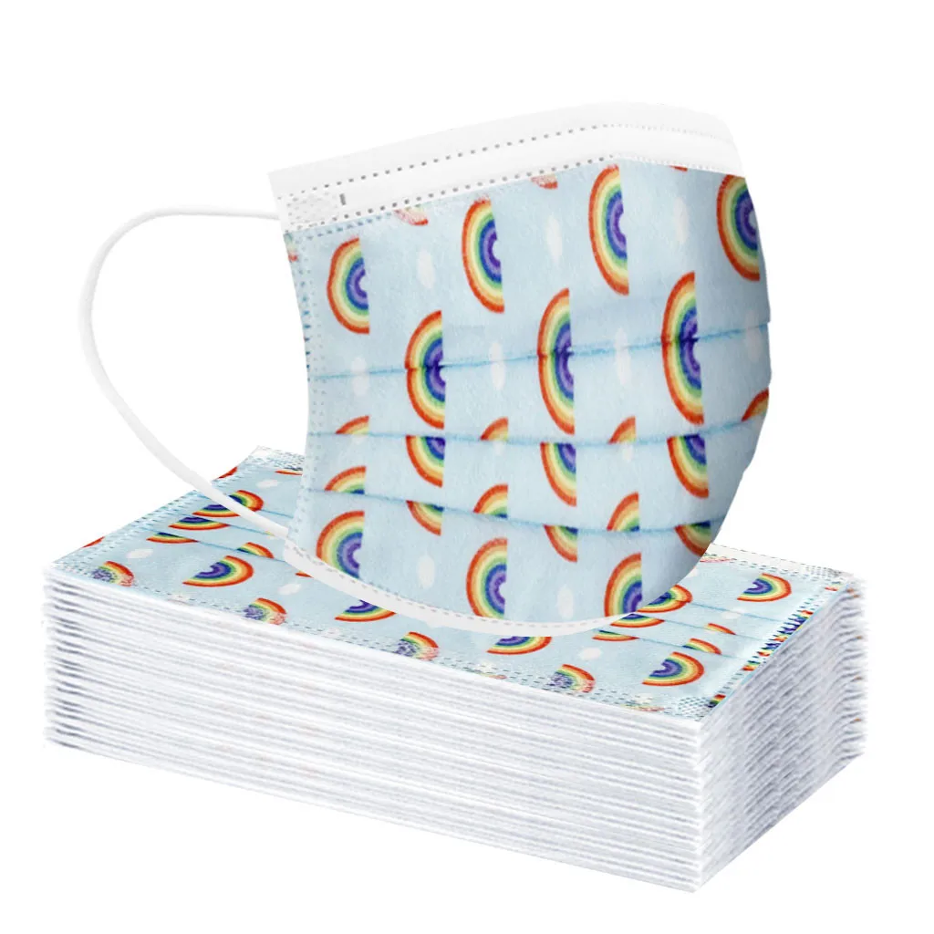 

mask for face with filter kids disposable printing masks Dustproof Breathable Soft Health Elastic Mask To School Face Shield