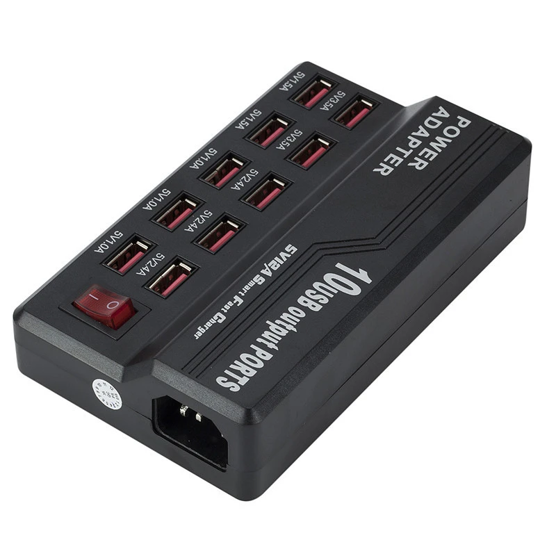 Multi Touch 10 порт 12A 60W питания USB зарядное устройство Quick Charge для iPhone 7 5 5S 6 6S Plus iPad LG Samsung