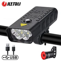 jletoli waterproof cycling light rechargeable bicycle lights 360 degrees rotate bike headlight 10000 mah cycling accessories