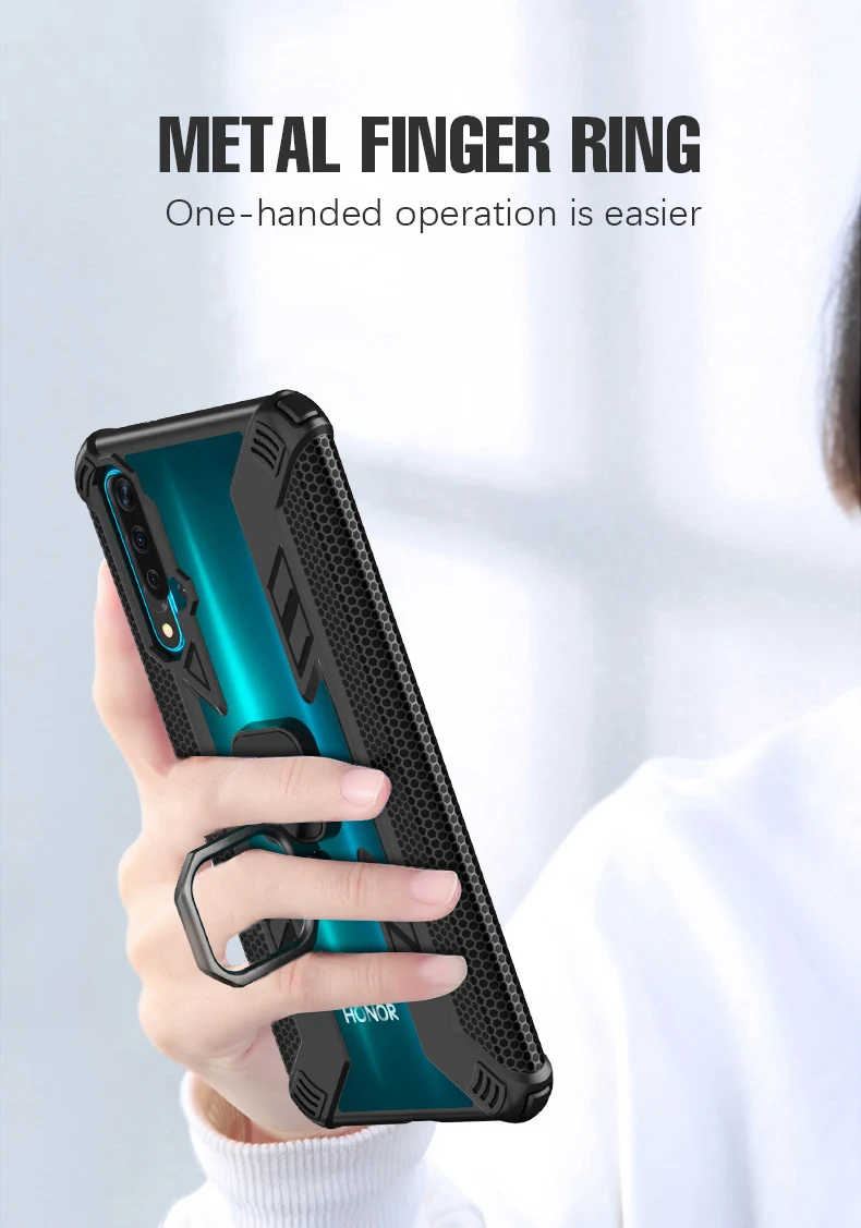 Чехол для Honor 20, автомобильный держатель, кольцо, чехол для Huawei Honor 8x 10 20 lite 10i 20i P smart, ударопрочный защитный прозрачный чехол