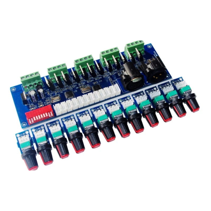 

JABS Новый 12-канальный светодиодный декодер DMX512 DC12V-24V 12-канальный 4-х групповой декодер DMX DMX512 3P RJ45 контроллер ручная ручка