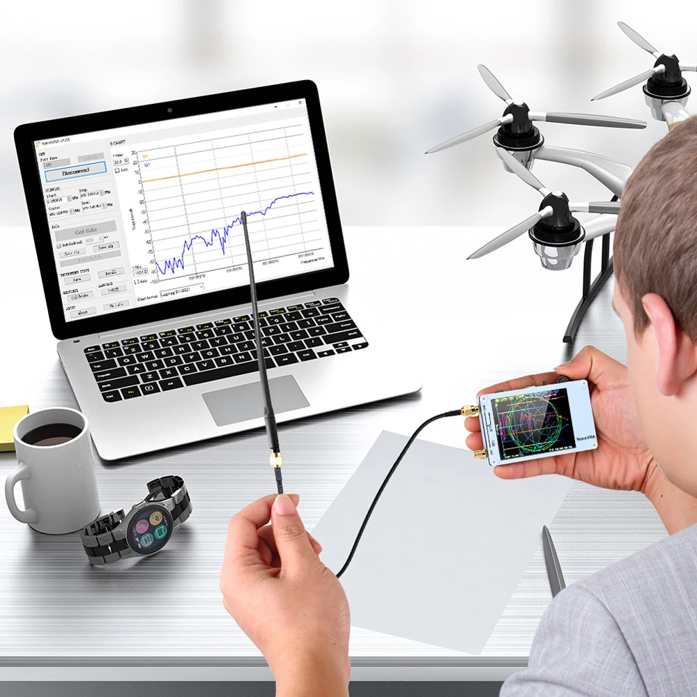 NanoVNA Векторный анализатор сети антенный стоящая волна 50 кГц-900 МГц цифровой